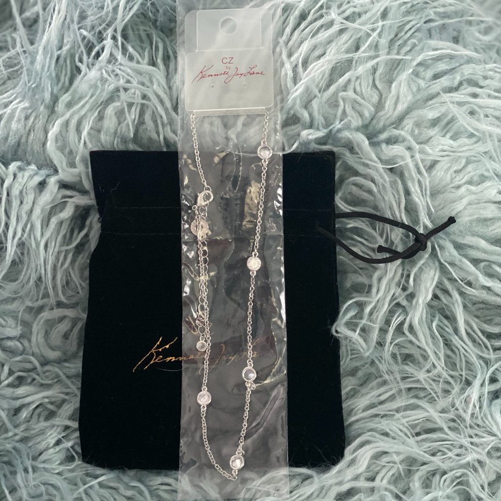 Cz By Kenneth Jay Lane 16" Station Necklace - image 1